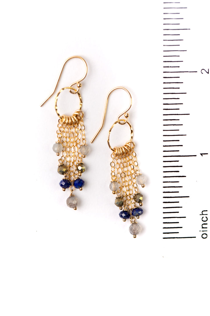 Blue Moon Lapis Labradorite Tassel Earrings