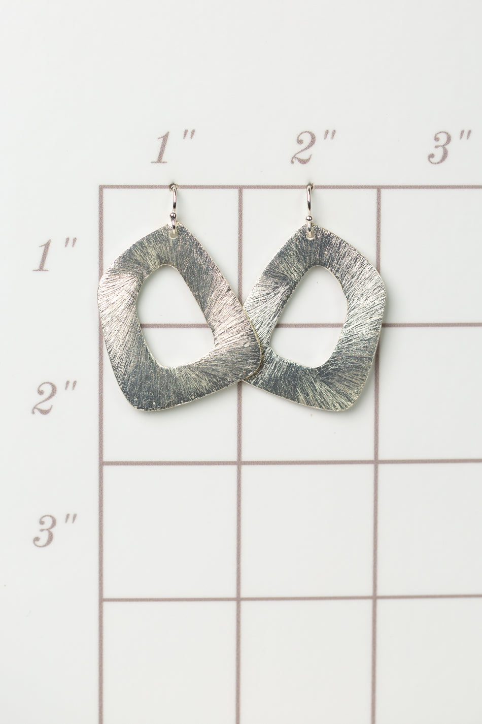 Brushed Silver Statement Earrings