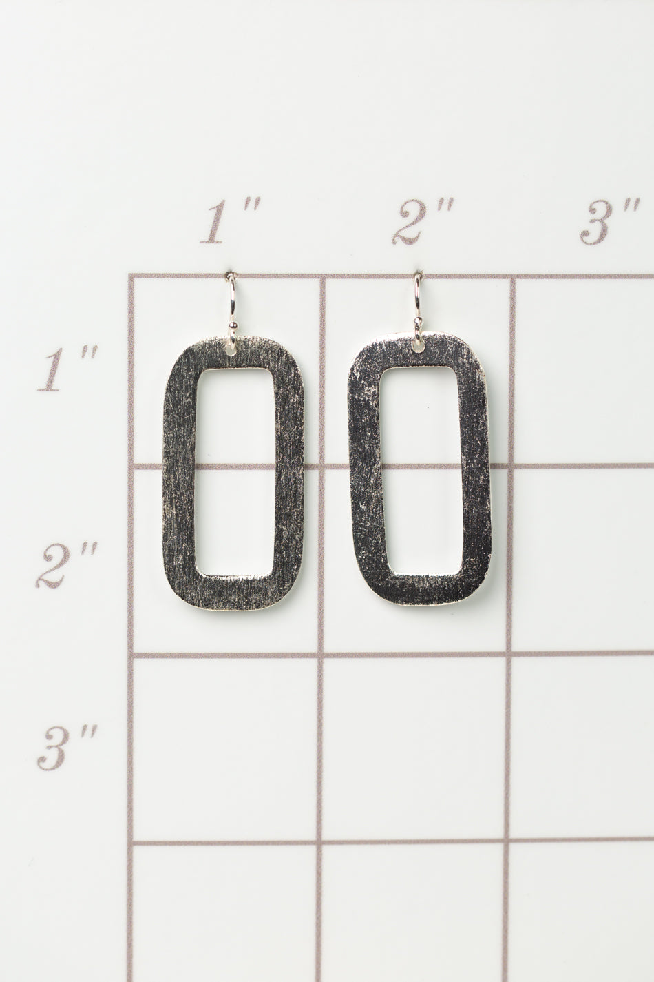 Brushed Silver Frames Statement Earrings
