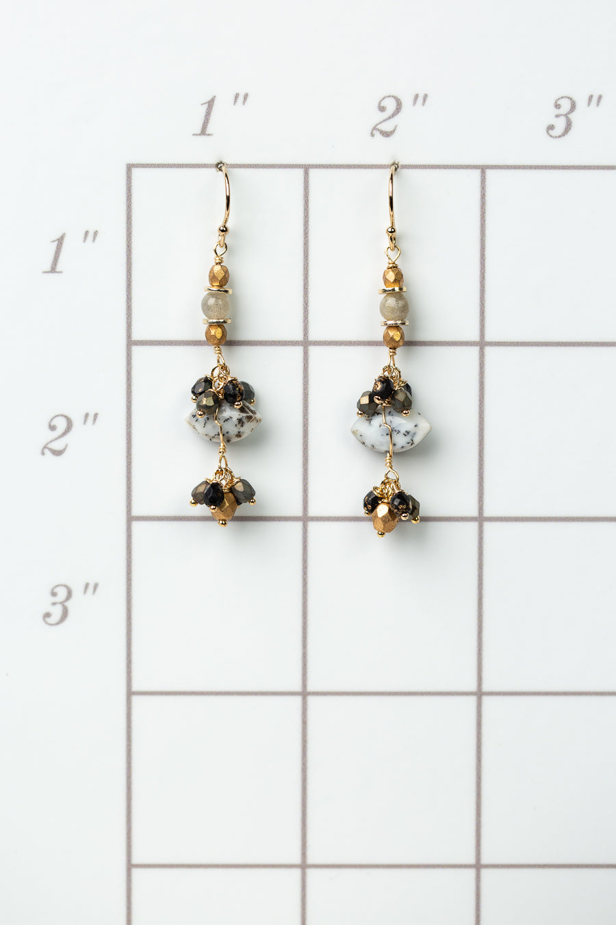 Balancing Grace Dendritic Opal Cluster Earrings