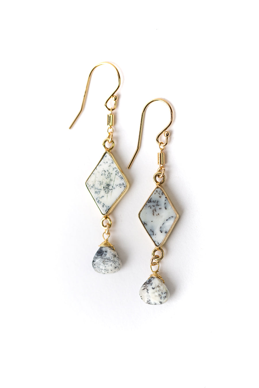 Balancing Grace Dendritic Opal Dangle Earrings