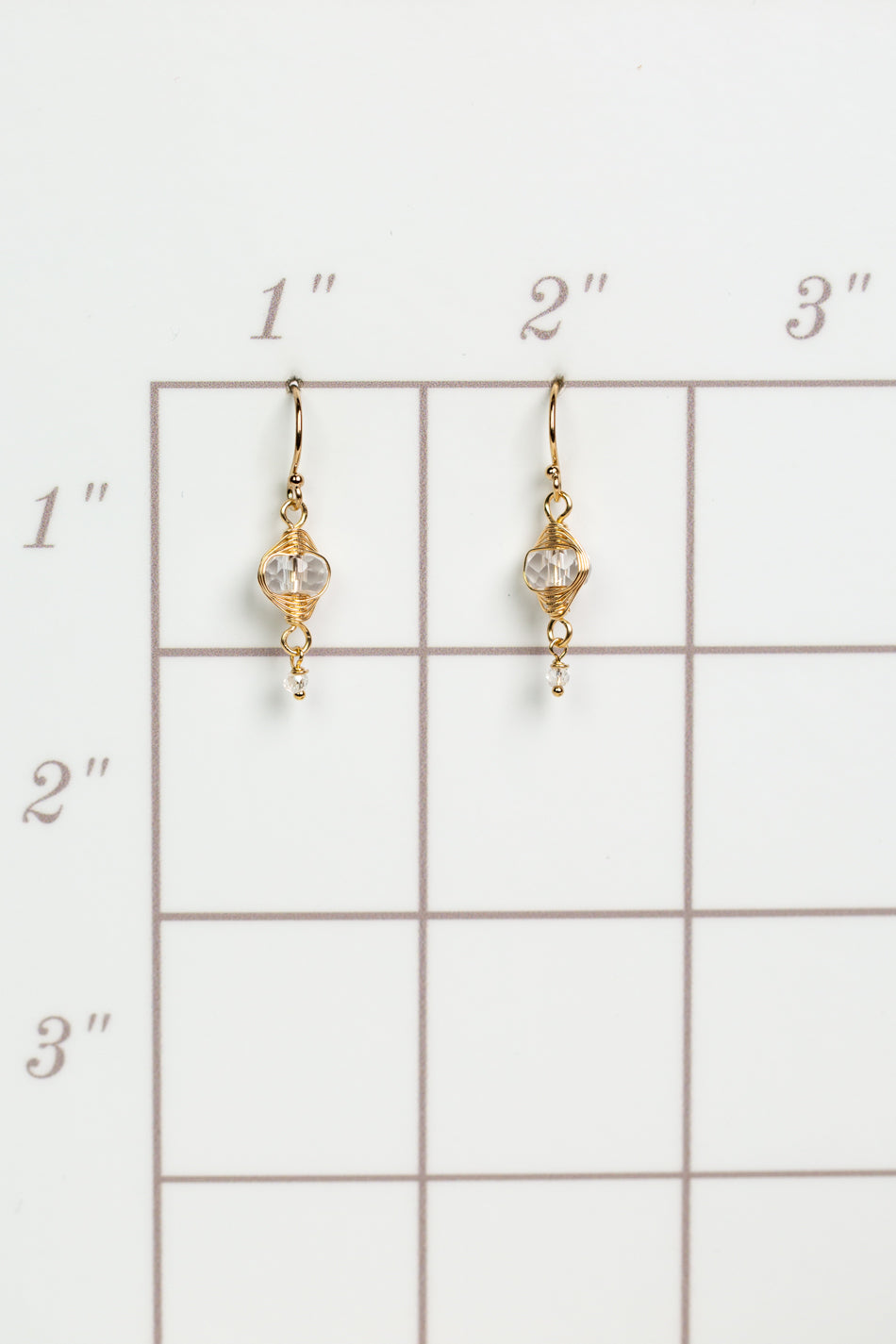 Birthstone April Gold Quartz Herringbone Earrings