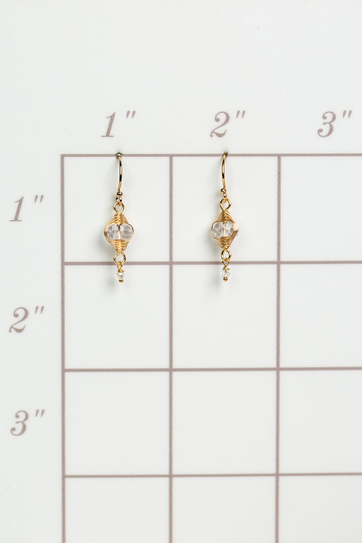 Birthstone April Gold Quartz Herringbone Earrings