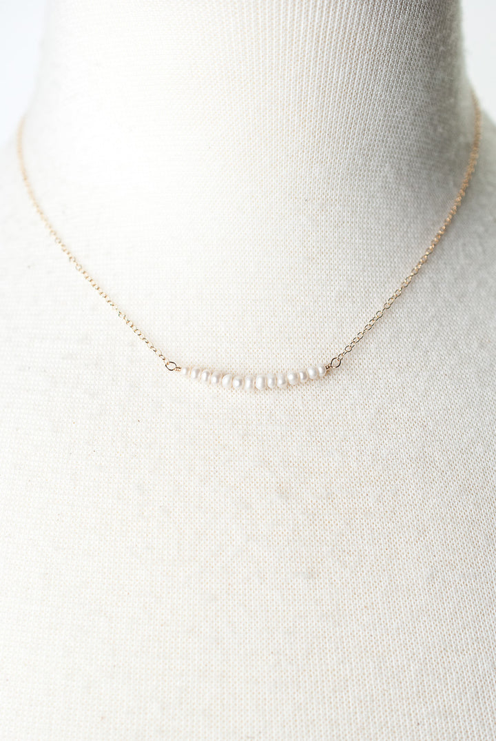 Birthstone 16-18" June Gold Pearl Bar Necklace