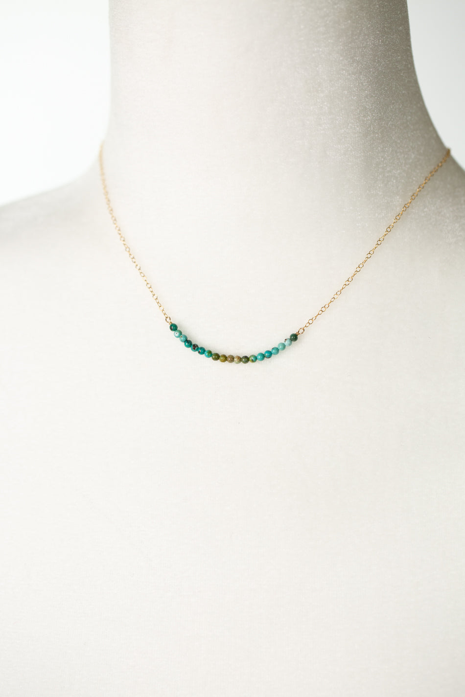 Birthstone 16-18" December Gold Turquoise Bar Necklace