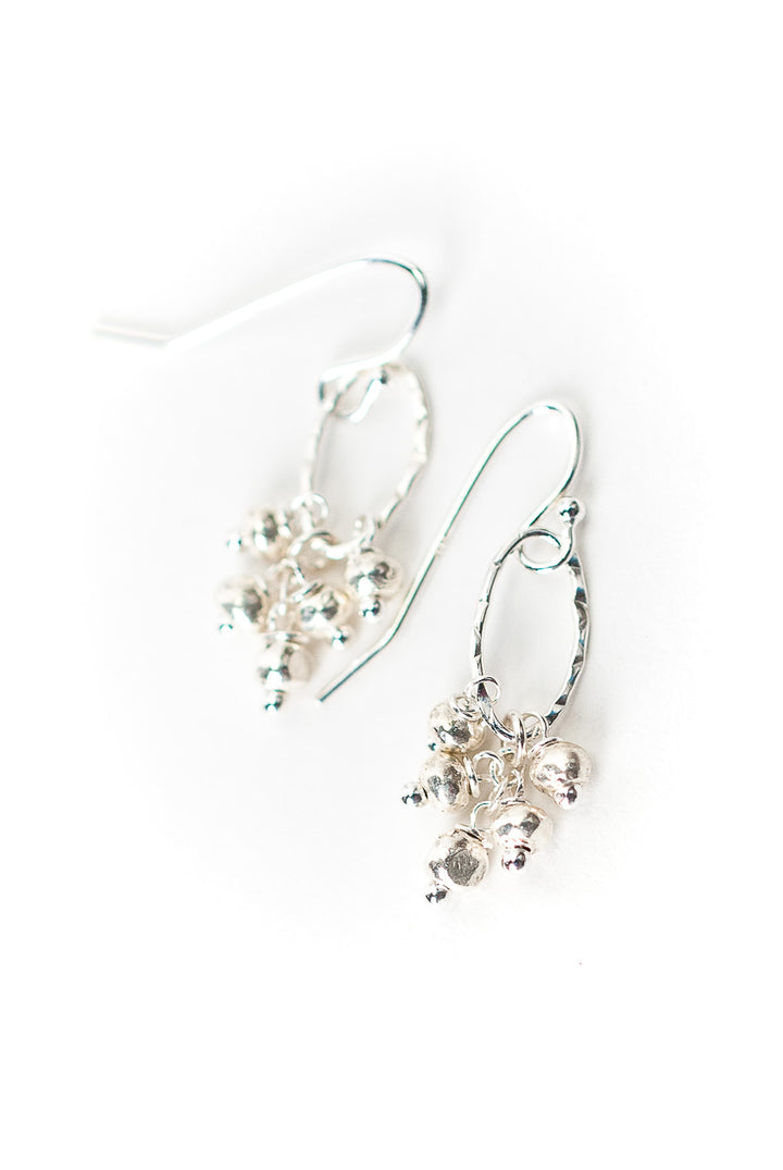 *Bloom Small Sterling Silver Hoop Cluster Earrings