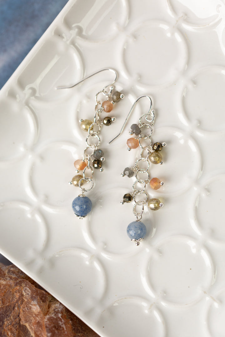 Cascades Gemstone Cluster Dangle Earrings