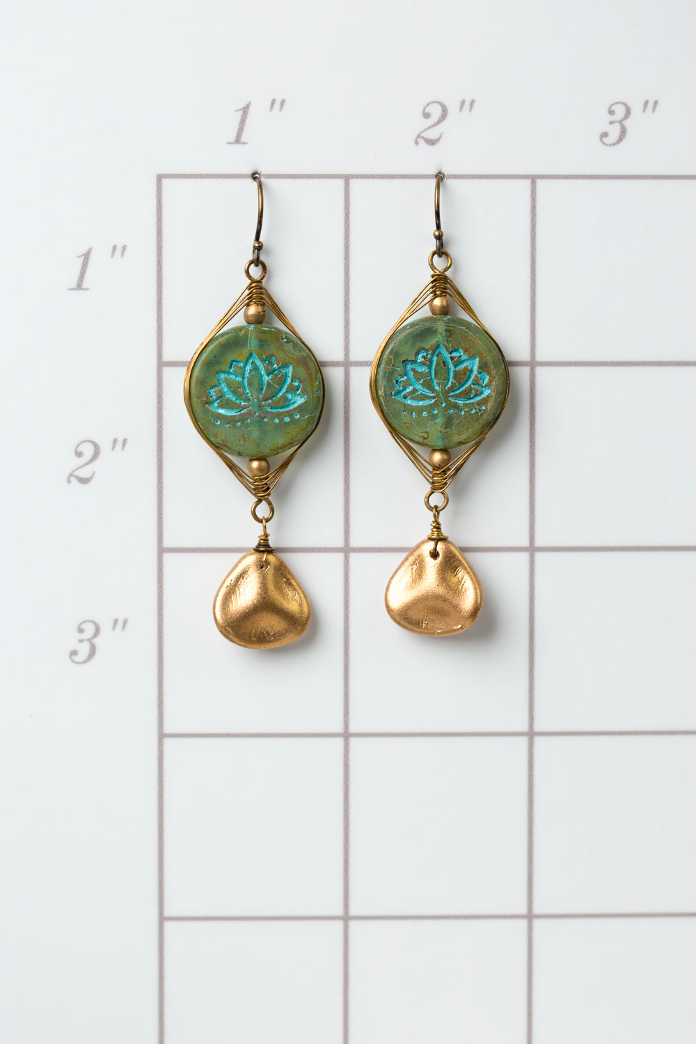 Czech Glass Herringbone Dangle Earrings (limited)