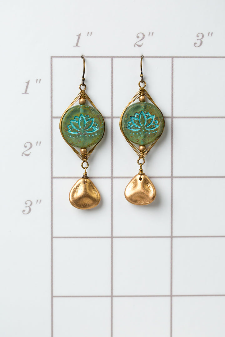 Czech Glass Herringbone Dangle Earrings (limited)
