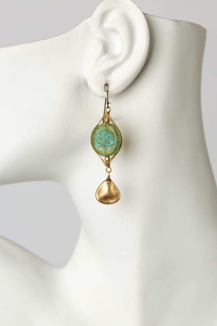 Czech Glass Herringbone Dangle Earrings (limited)