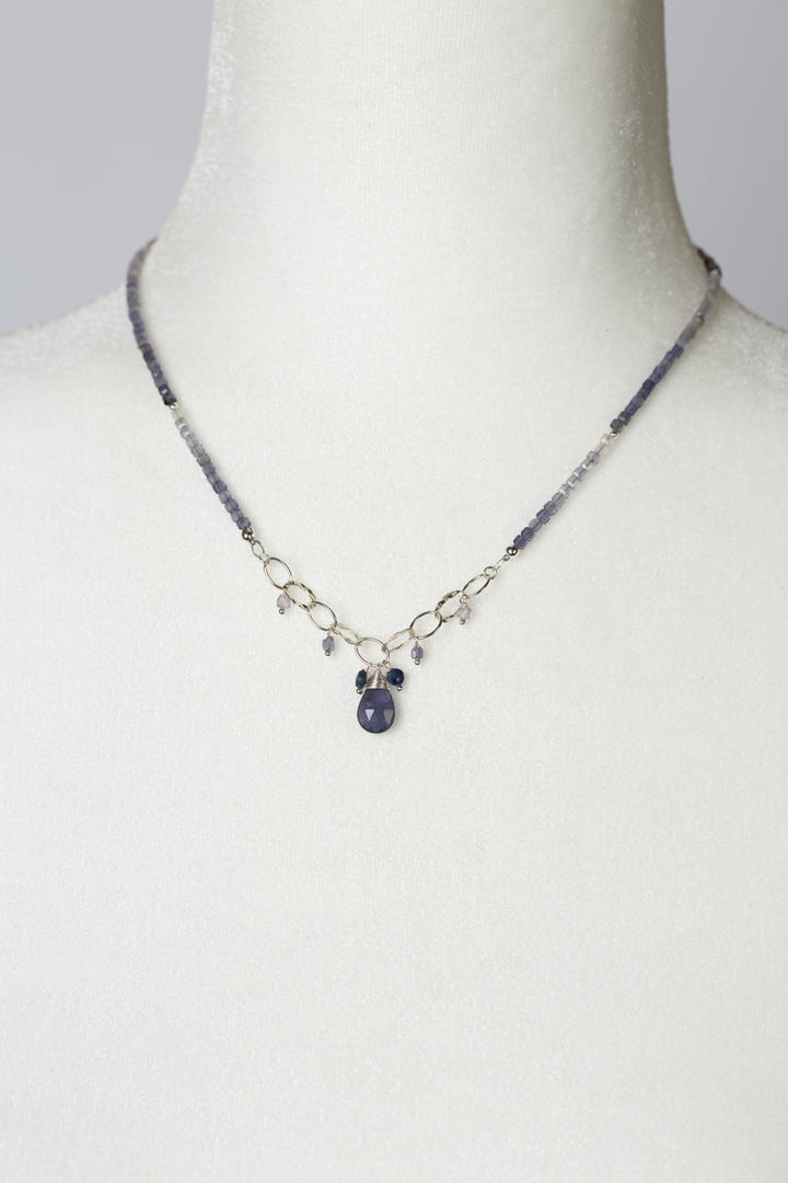 Ethereal 16-18" Iolite Cluster Necklace