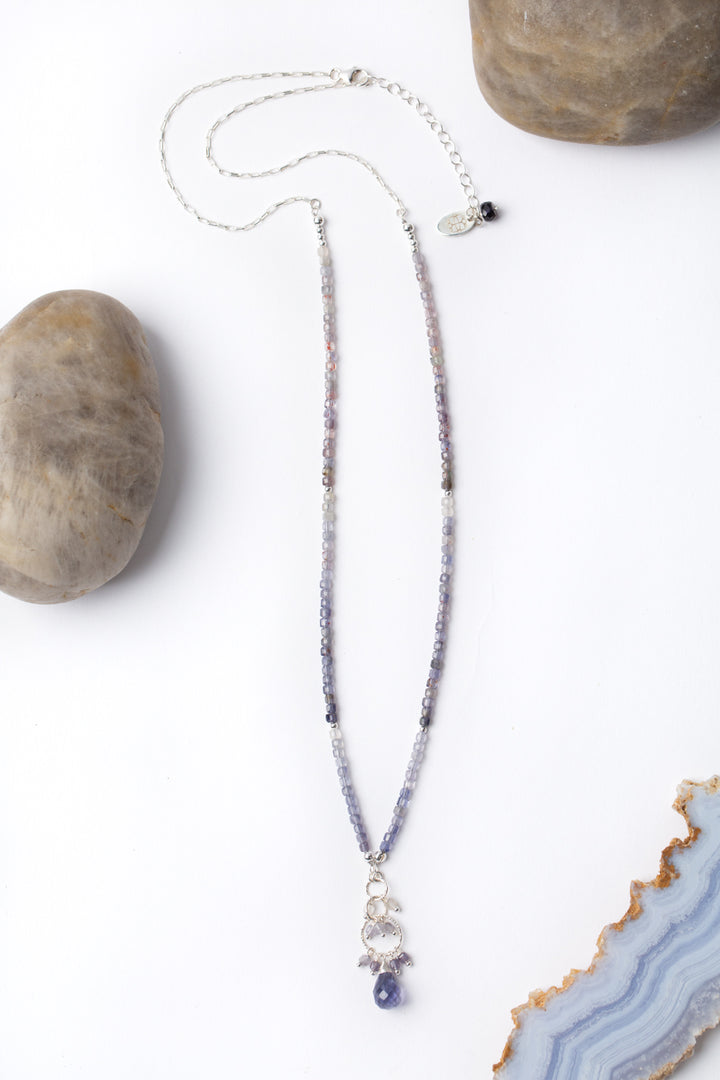 Ethereal 23.5-25.5" Iolite Cluster Necklace