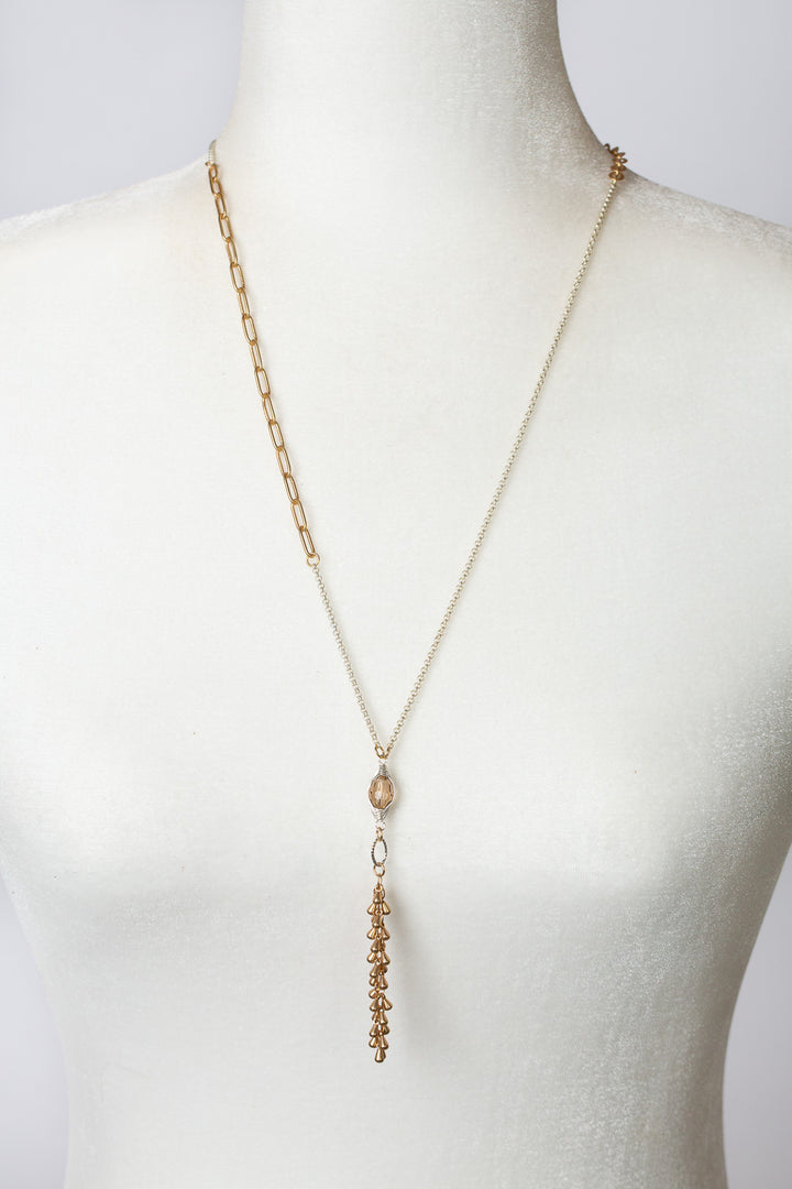 Emerald Isle 26.5-28.5" Crystal Herringbone Cluster Necklace
