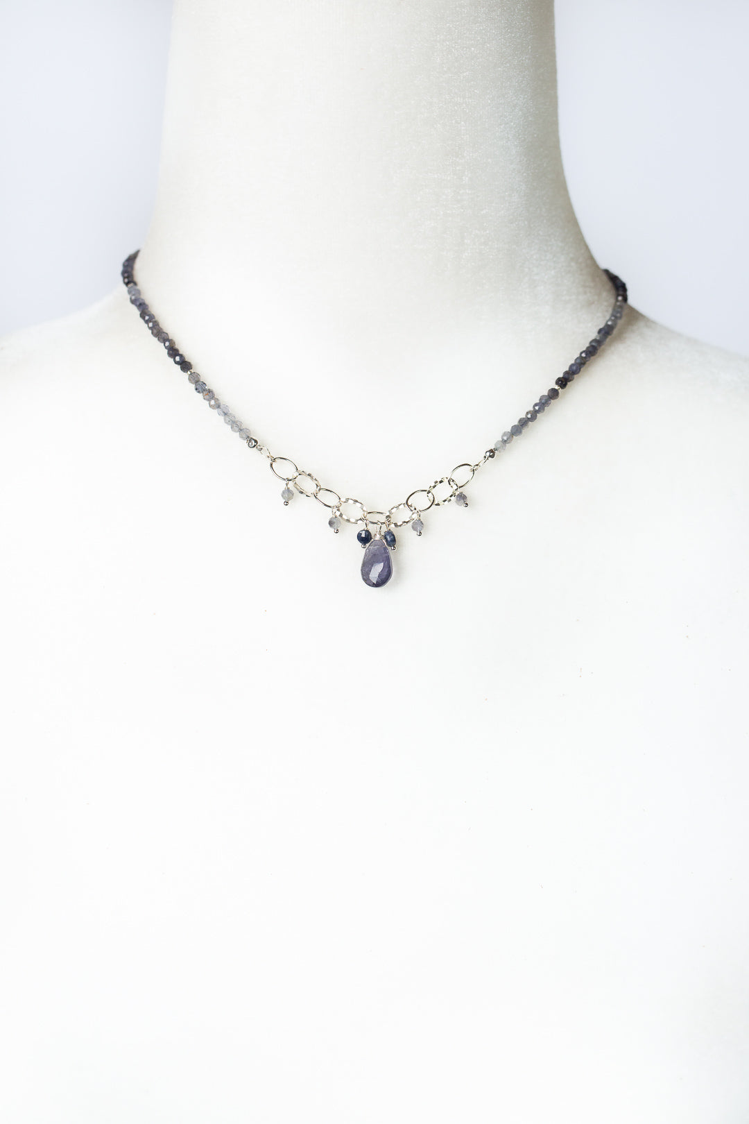 Ethereal 16-18" Iolite Cluster Necklace