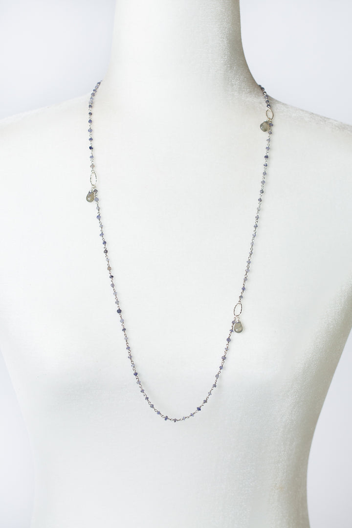Ethereal 32-34" Iolite, Labradorite Simple Necklace