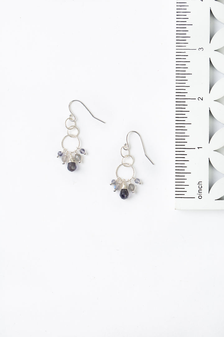 Ethereal Iolite, Labradorite Dangle Earrings