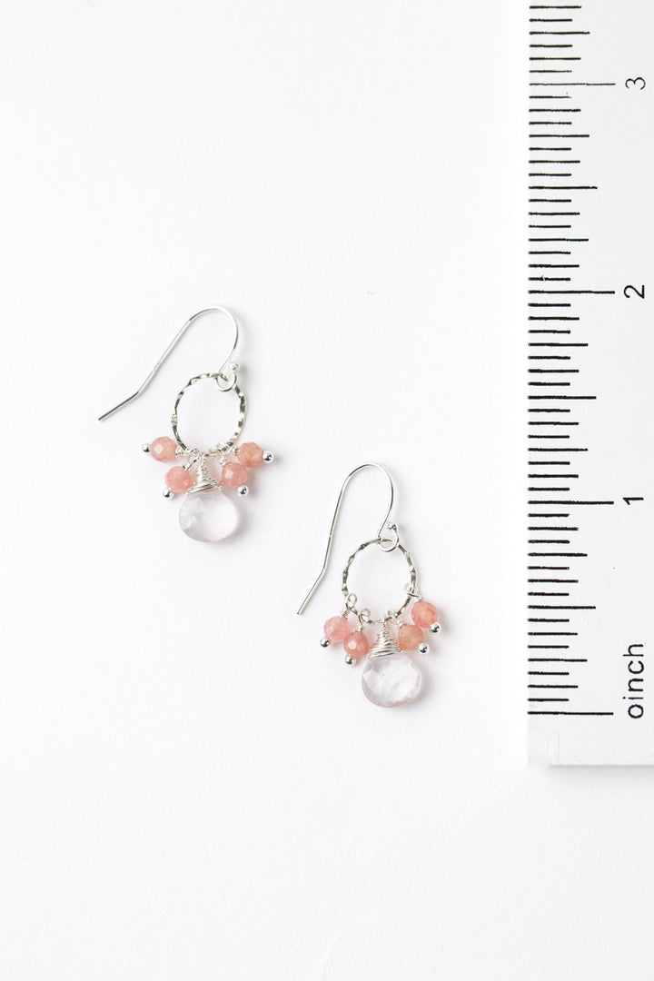Flora Rhodochrosite Cluster Earrings