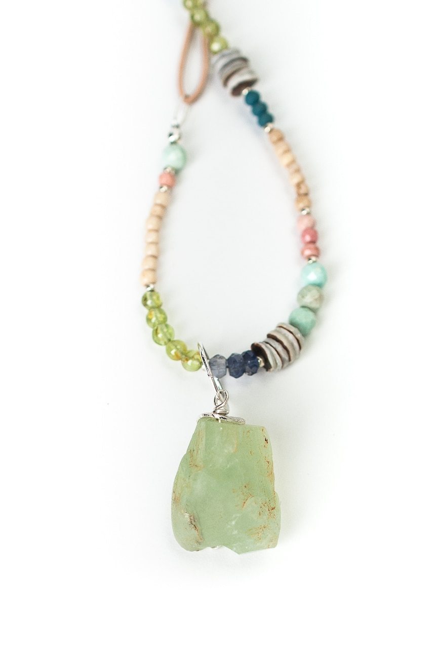 Fresh Air 28.5-30.5" Gemstone Collage Fluorite Focal Necklace