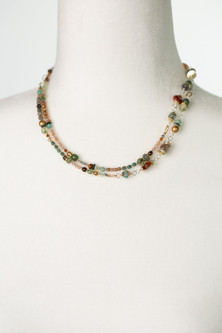 Gentle Breeze 36-38" Gemstone Collage Layer Necklace