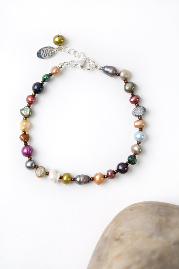 Imperfect Perfection 7.5-8.5" Colorful Freshwater Pearl Simple Bracelet