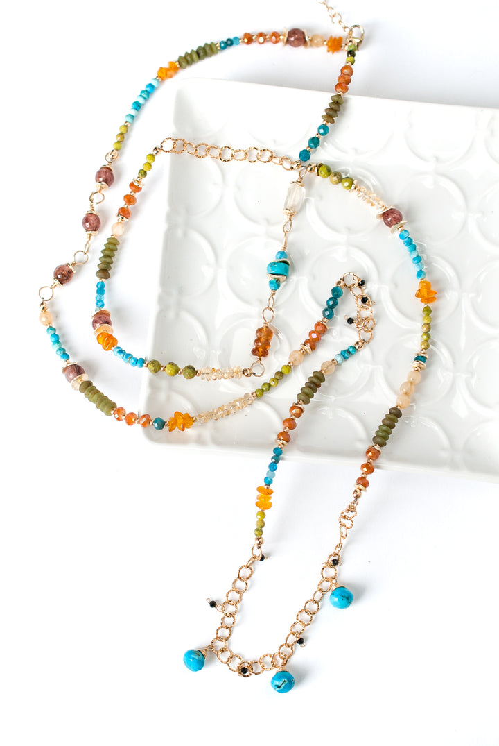 Jubilee 37-39" Long Gemstone Collage Necklace