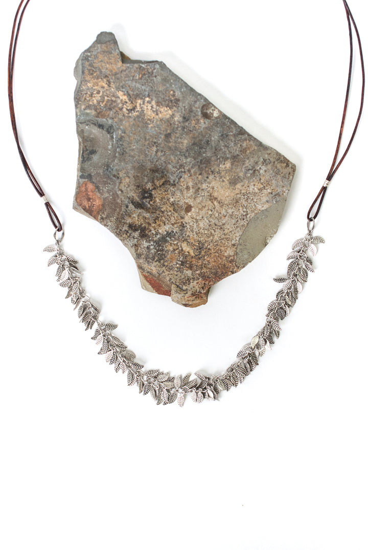 Lakeside 25.75-27.5" Leaf Chain on Leather Simple Necklace