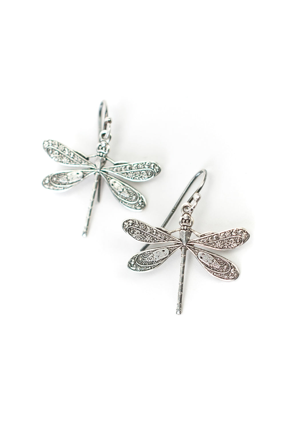 Lakeside Silver Dragonfly Dangle Earrings