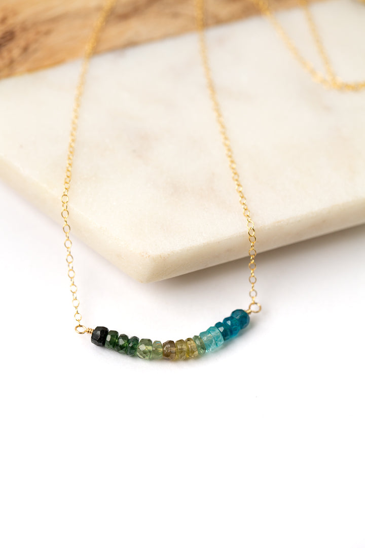 Limited Edition 16-18" Grossular Garnet, Apatite Simple Necklace