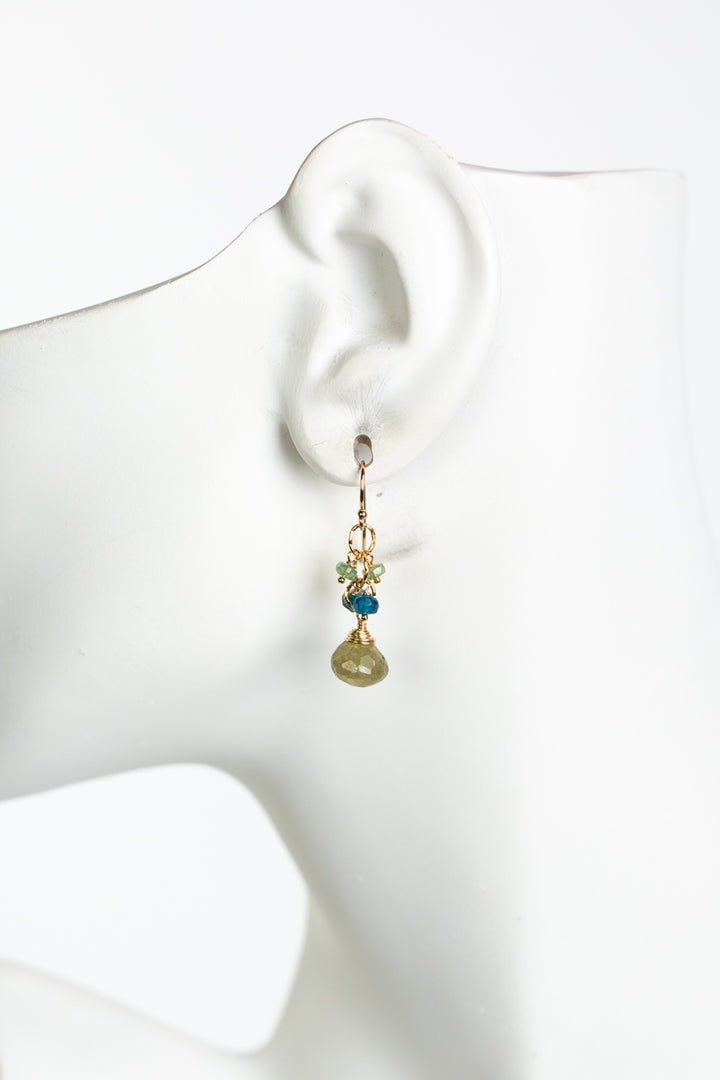 Limited Edition Grossular Garnet Apatite Dangle Earrings