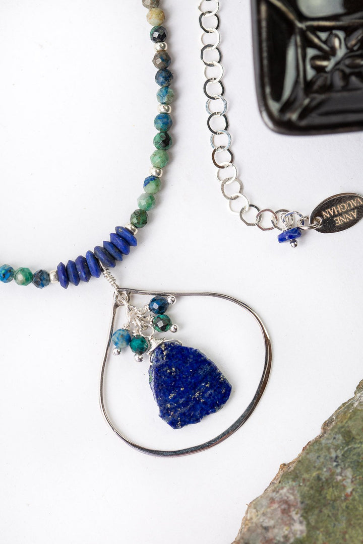 Limited Edition  20-22" Chrysocolla With Lapis Simple Necklace