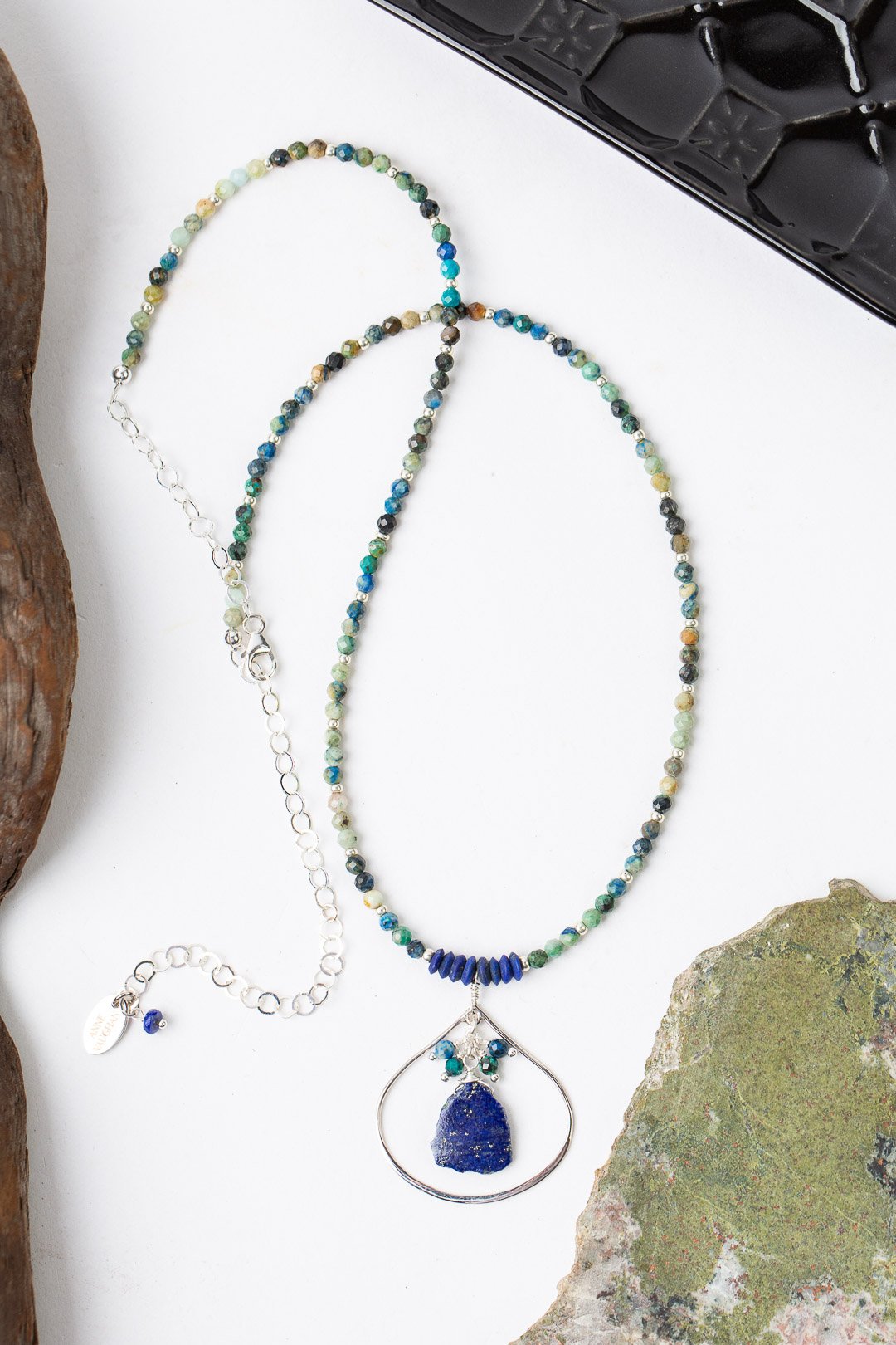Limited Edition  20-22" Chrysocolla With Lapis Simple Necklace