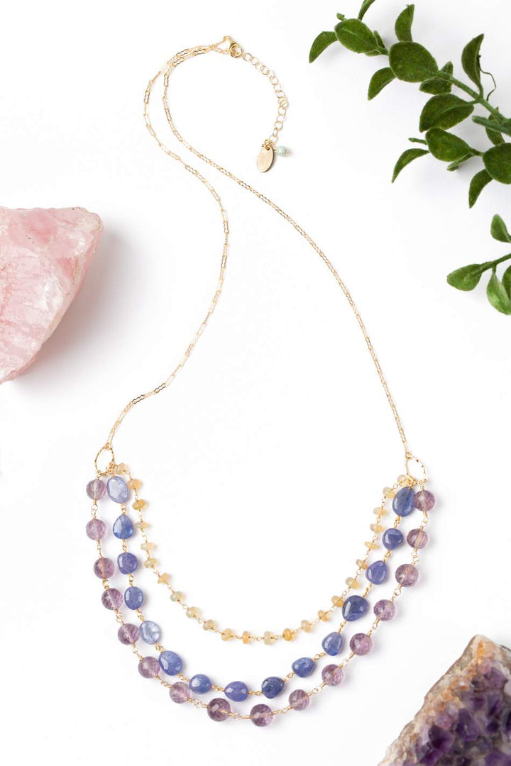 Meadow 24.5-26.5" Opal, Ametrine, Tanzanite Multistrand Necklace