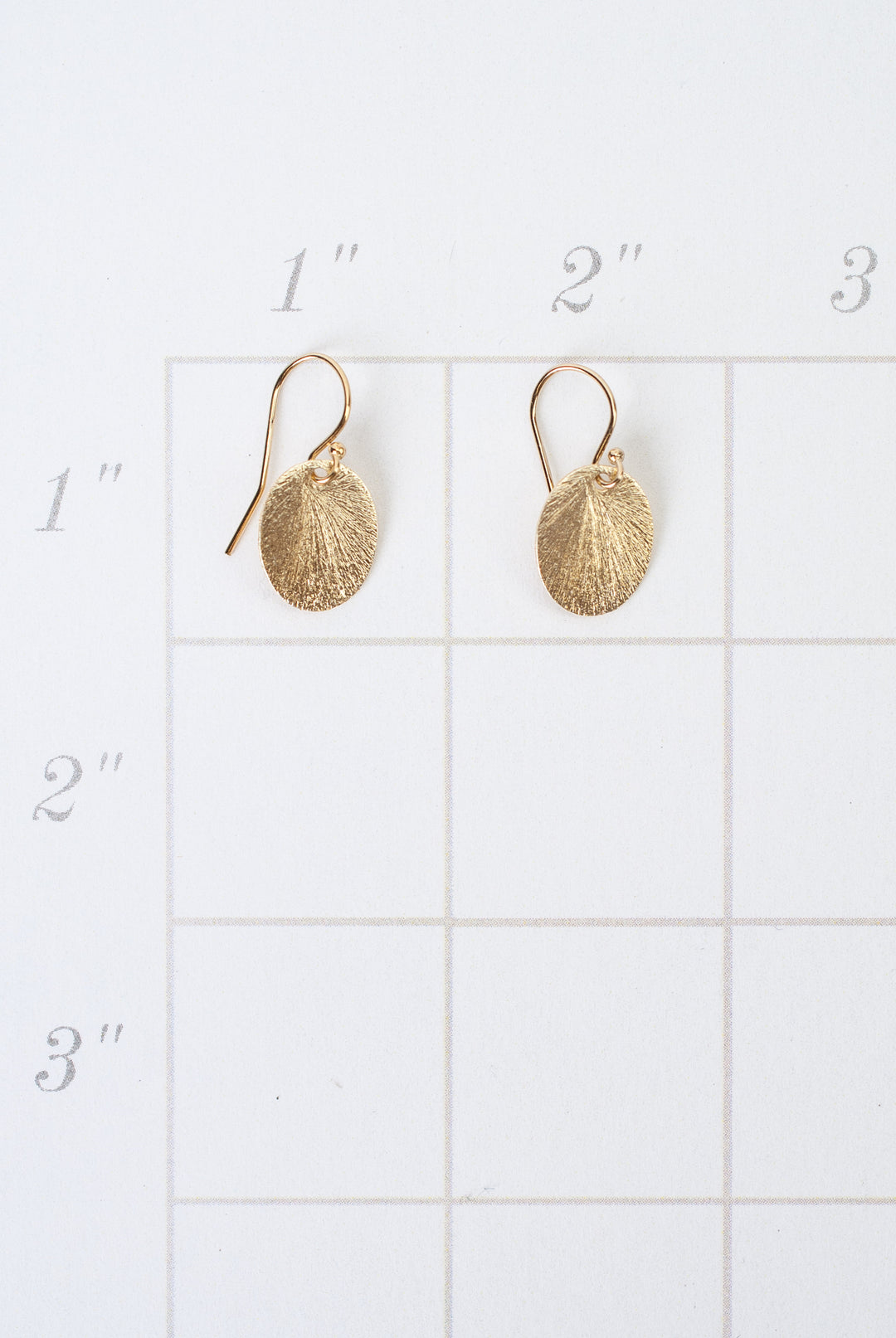 Brushed Gold Dainty Oval Earrings