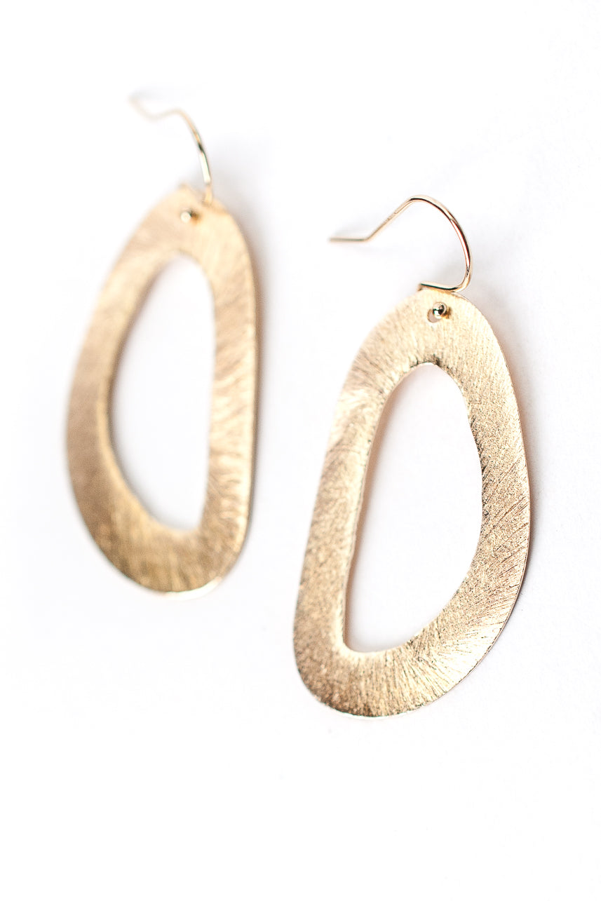 Brushed Gold Mod Earrings