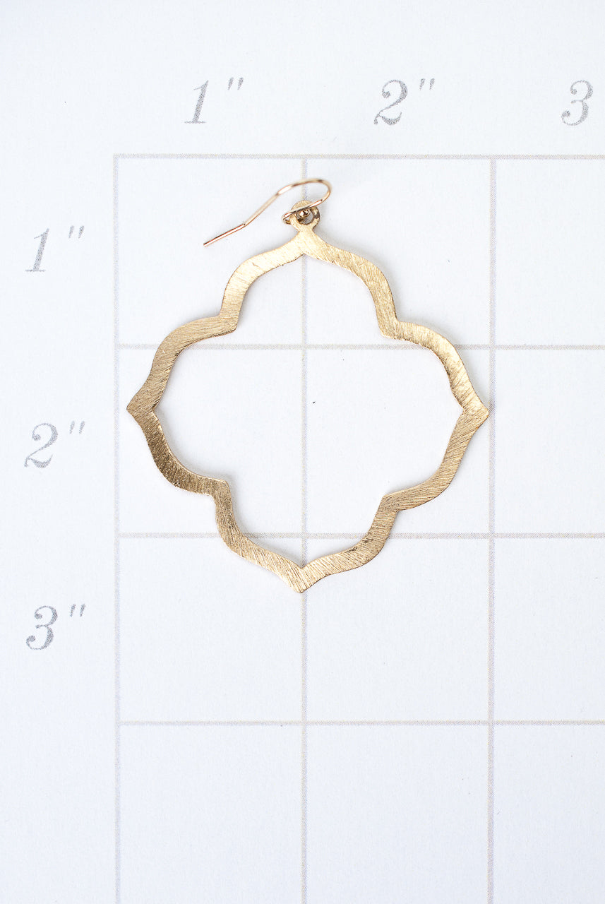 Quatrefoil Hoop Earrings - Gold