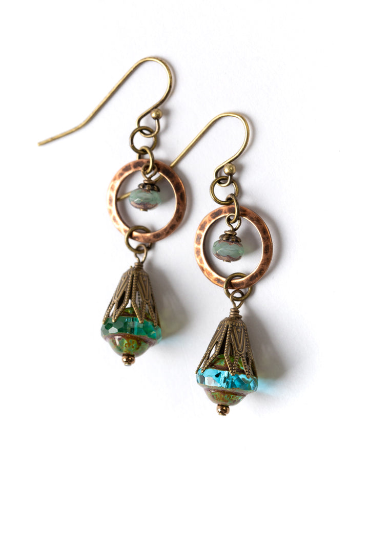 Mauve Mix Czech Glass Dangle Earrings (limited)