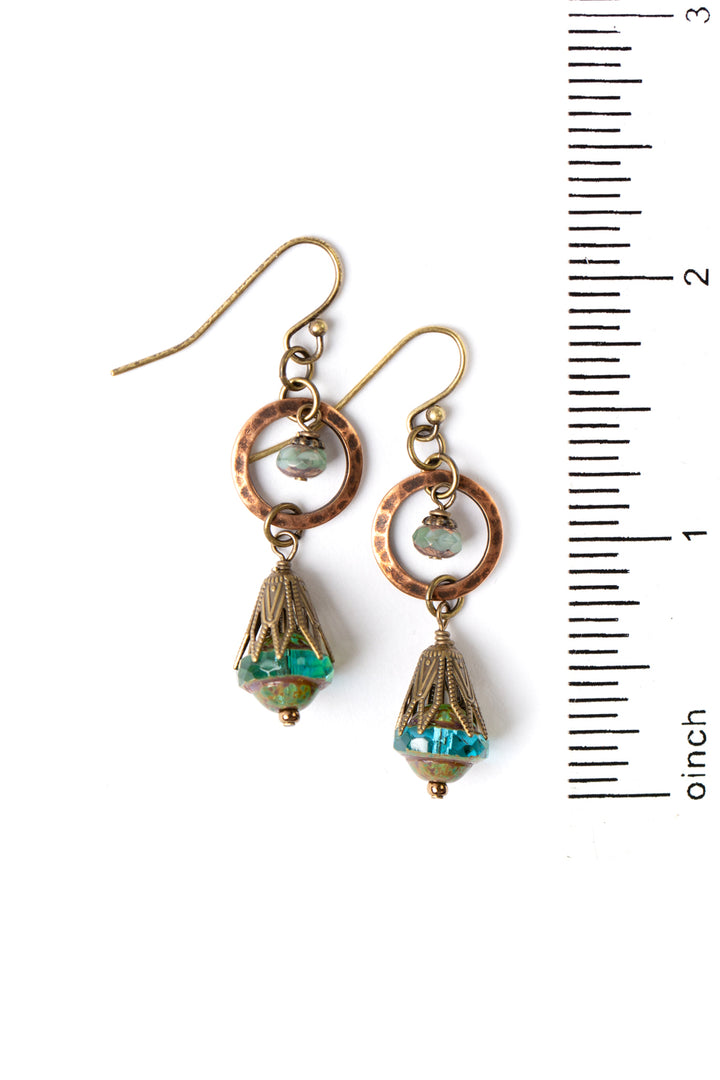 Mauve Mix Czech Glass Dangle Earrings (limited)