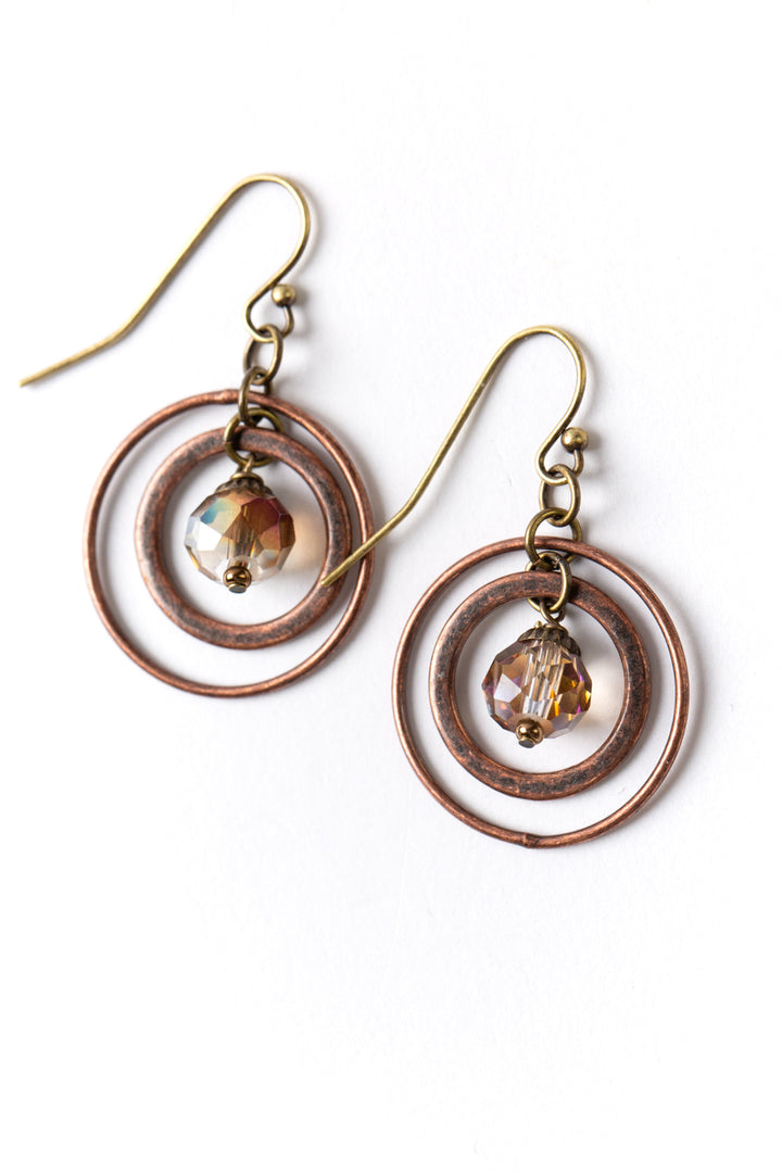 Mauve Mix Crystal Hoop Earrings (limited)
