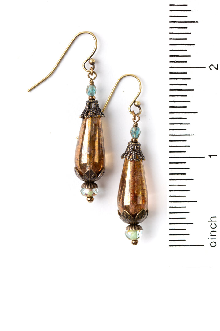 Mauve Mix Czech Glass Drop Earrings