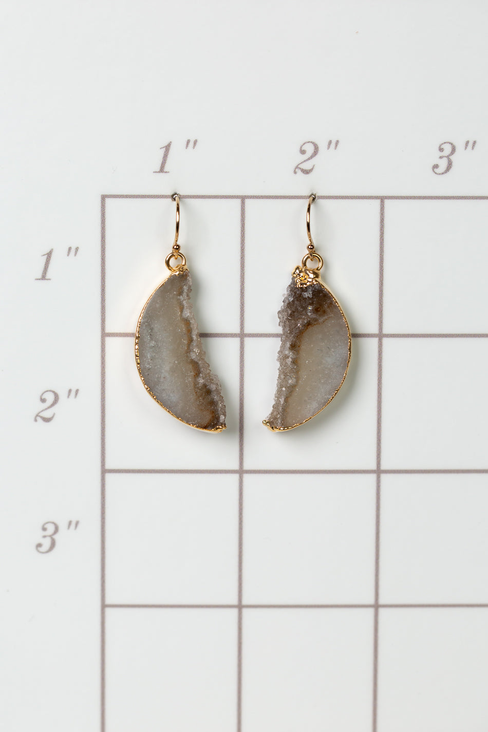 One Of A Kind Mineral Slice Druzy Earrings