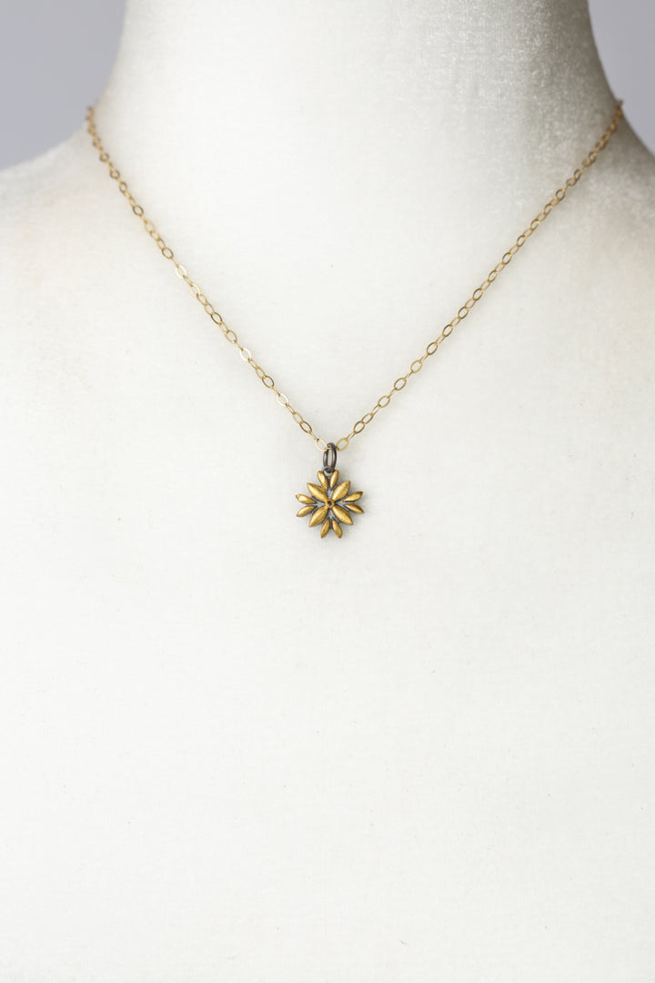 One Of A Kind 16-18" Flower Pendant With Diamond Simple Necklace