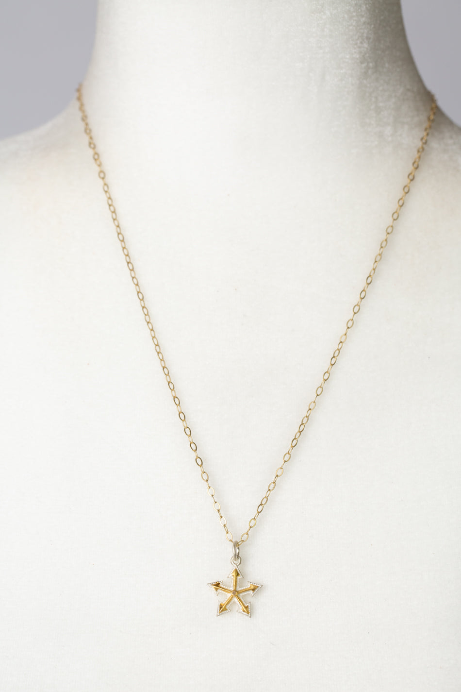 One Of A Kind 23.5" Adjustable Vermeil With Diamond Simple Necklace