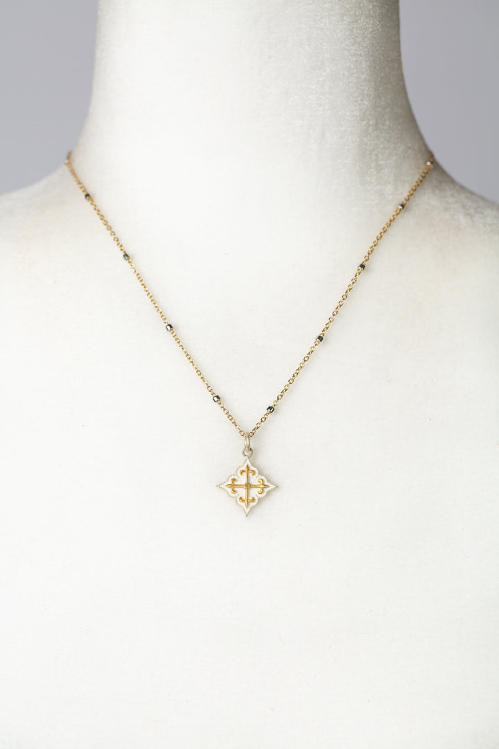 One Of A Kind 17.5-19.5" Vermeil Pendant With Diamond Simple Necklace