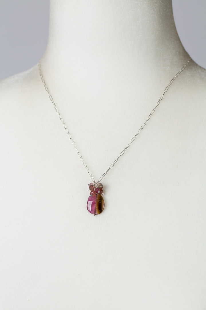 One Of A Kind 16.5-18.5" Tourmaline With Watermelon Tourmaline Simple Necklace
