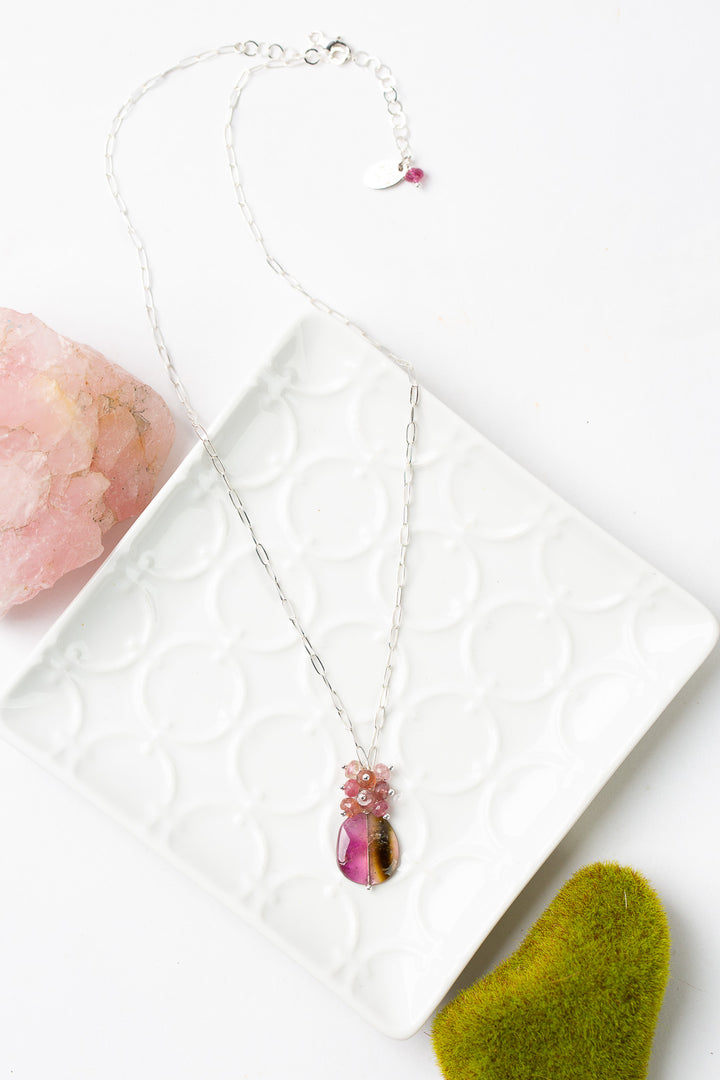 One Of A Kind 16.5-18.5" Tourmaline With Watermelon Tourmaline Simple Necklace