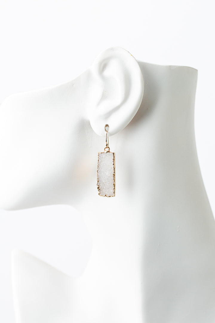 One Of A Kind Gold With Druzy Statement Earrings