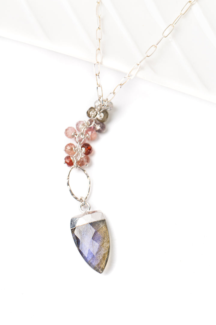 Prism 16.5-18.5" Spinel With Labradorite Cluster Necklace