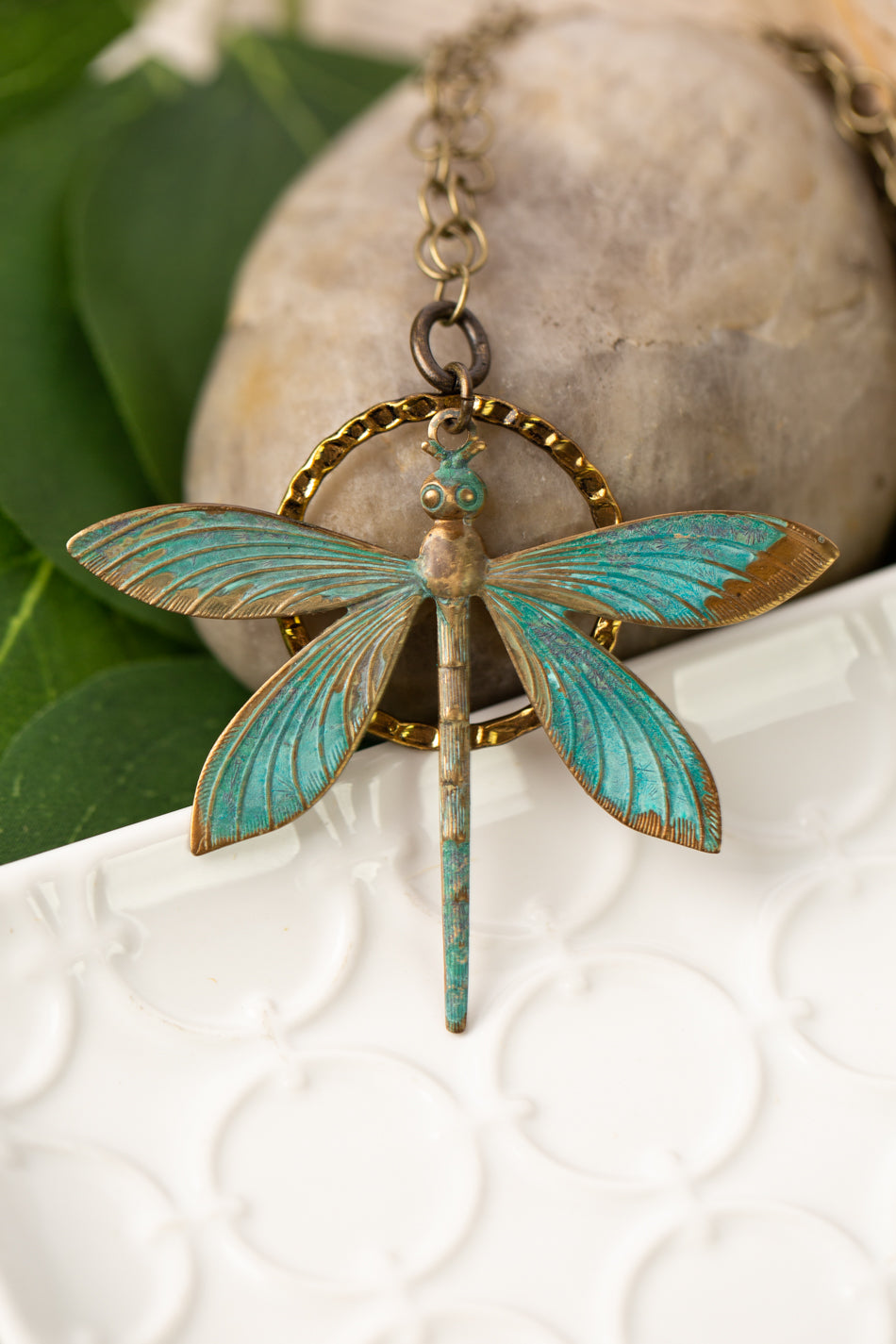Rustic Creek 34" Simple Dragonfly Pendant Necklace