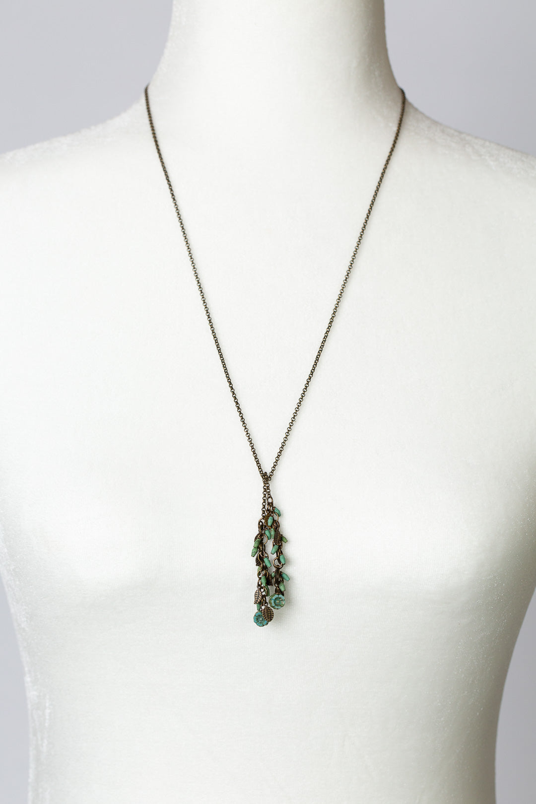 Rustic Creek 26.5" Turquoise With Czech Glass Lariat Necklace