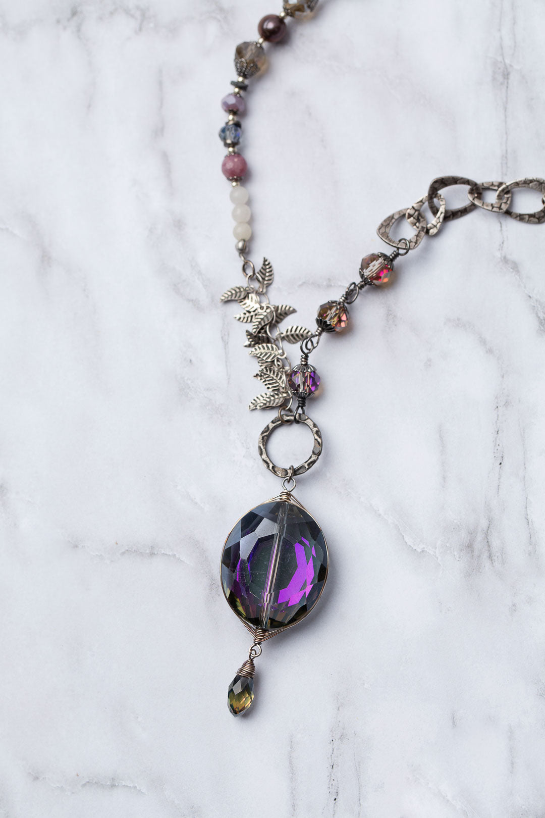 Reflections 30-32" Crystal Pendant Collage Necklace